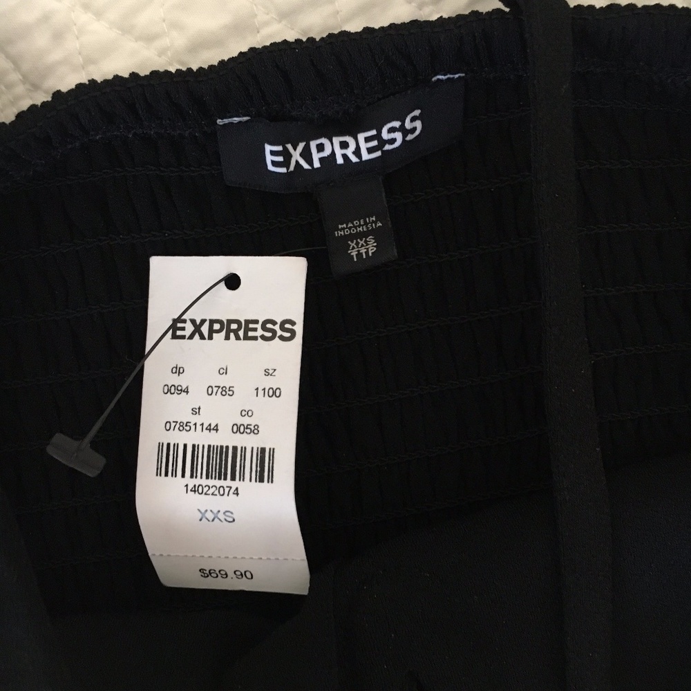 NWT Express Wide Leg V-Wire Jumpsuit Black Women's XXS - Picture 3 of 10